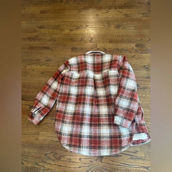 Heartloom REVOLVE Checkered Plaid Teddy Jacket in Brown, Rust and Cream - Picture 15 of 15